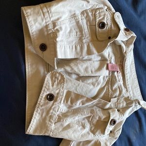 Original STAR Jean brand size small cropped cream with brown button jean jacket